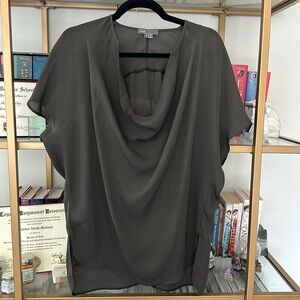 Vince Dusty Brown Silk Blouse